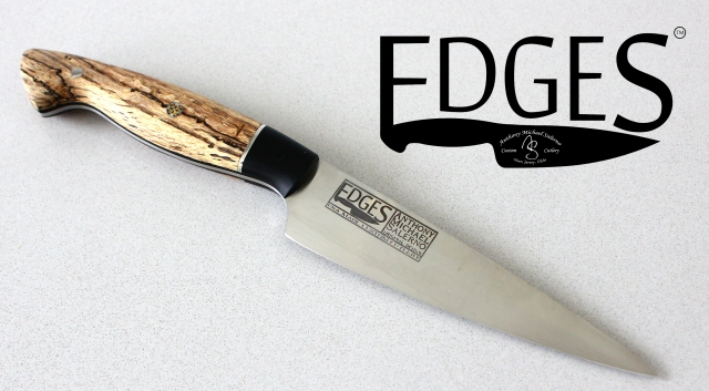 Natural Spalted Handle BBQ Knife from EDGES Custom Cutlery. Retail 475.