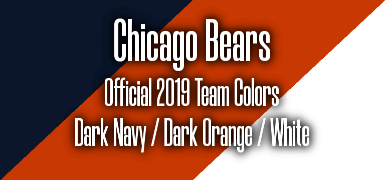 Official 2019 NFL Team Pantone color codes: Chicago Bears